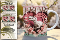 Gorgeous 15oz Mug Wrap Png Template , Cute Dino Product Image 1