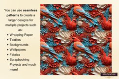 14 3D Christmas Paper Cut Flowers Digital Seamless Patterns Product Image 4