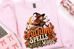 Autumn Spells & Witchy Wishes PNG, Cute Fall Witch Halloween Product Image 3