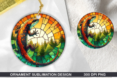 Salamander Stained Glass Ornament PNG, Digital Download File Product Image 1
