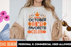 Fall Shirt Design, October is my Favorite Color SVG Product Image 2