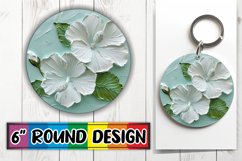 White Petal Radiance: Circle Design PNG Sublimation Product Image 1