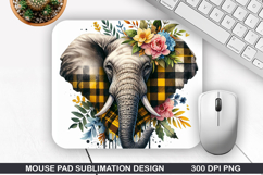 Elephant Mouse Pad Sublimation, Animals Mouse Pad PNG Design Product Image 1