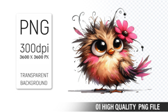 Cute Chicken, Animal Sublimation Clipart PNG Product Image 1