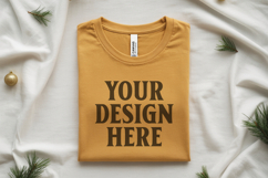 Christmas Bella Canvas 3001 Heather Mauve Folded Tshirt Mock Product Image 1