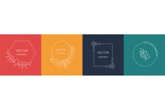 Abstract minimal logo. Hand drawn cosmetics botanic cosmetic Product Image 1