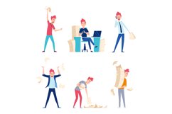 Unorganized people. Office chaos business conflict chaotic p Product Image 1