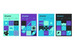 Bauhaus banners. Abstract minimal A4 posters. Geometric shap Product Image 1