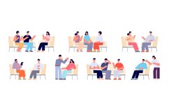 Psychotherapy. Professional therapy, cartoon woman on psycho Product Image 1