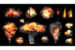 Realistic bomb explosion. Fire explosions effect, light and Product Image 1