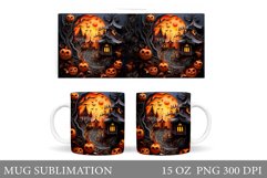 Halloween Mug Sublimation. Halloween Pumpkin Mug Design Product Image 1