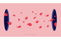 Leaves flying from holes. Modern abstract artwork with two w Product Image 1