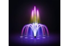 Color fountain. Realistic luminous dancing fountain, water j Product Image 1