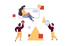 People collect geometrical forms. Women designer, teamwork l Product Image 1