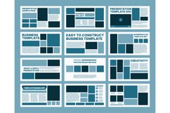 Business pages templates. Presentation ui design frames and Product Image 1