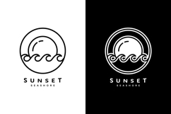 Minimalist Sunset Seashore Circle Logo Design Product Image 1