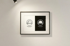 Minimalist Sunset Seashore Circle Logo Design Product Image 2