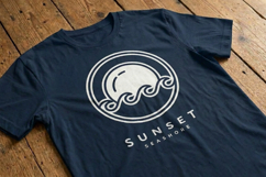 Minimalist Sunset Seashore Circle Logo Design Product Image 3