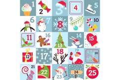 Advent calendar. Printable christmas gift, countdown day num Product Image 1