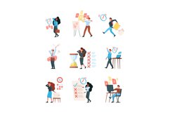 Deadline managers. Corporate persons stressed people plannin Product Image 1