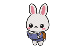 Student Bunny Machine Embroidery Design Product Image 1