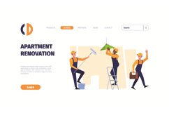 Room renovation landing. Plumbers craftsman painters designe Product Image 1