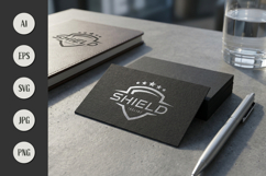Shield Logo Design with Stars and Tagline Product Image 1