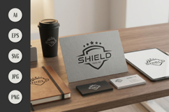 Shield Logo Design with Stars and Tagline Product Image 3