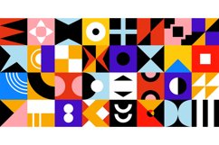 Abstract geometric tiles pattern. Bauhaus stylish background Product Image 1