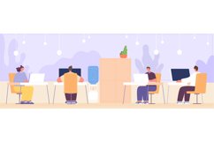 Business people working. Manager daily life, person sit at d Product Image 1