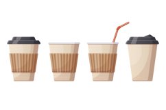Coffee hot drink paper cups. Cafe, restaurant or take out co Product Image 1