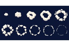 Cartoon smoke animation. Animated cloud explosion dust, spri Product Image 1