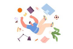 Man falling down. Office guy accident, person doing error in Product Image 1