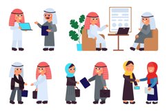 Arab business people. Arabic office characters, islamic team Product Image 1