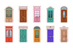 Vintage front doors. House entrance exterior gates, colour b Product Image 1