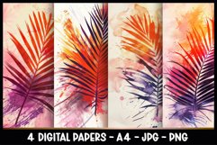 4 Beautiful Leaves Digital Papers I Junk Journal Pages Product Image 1