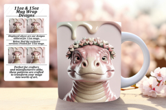 Gift 11oz Mug Wrap Png Artwork , Cute Dino Product Image 1
