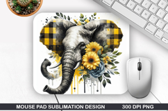 Elephant Mouse Pad Sublimation, Animals Mouse Pad PNG Design Product Image 1