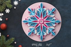 Christmas snowflake ornament, Pink holiday decoration 3d Product Image 1