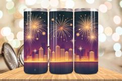 Festive Happy New Year Tumbler Wrap 2026: 20oz Skinny Tumble Product Image 1