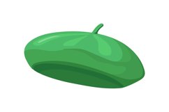Cartoon green beret. Headdress for artists job, vector illus Product Image 1