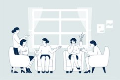Women group therapy. Meeting for help, counseling group fema Product Image 1