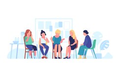 Group therapy. Patients with addictions from specialist sess Product Image 1