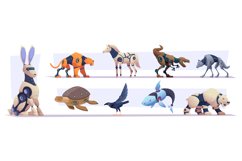 Steel animals. Robotic angry transformers animals with diffe Product Image 1