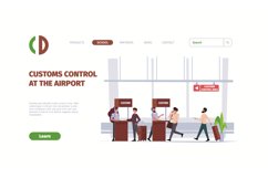 Customs service landing. Control gates in airport checkpoint Product Image 1