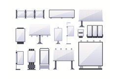 Urban billboards. Outdoor city place for banners various ads Product Image 1