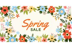 Trendy abstract flowers. Romantic floral frame. Seasonal dis Product Image 1