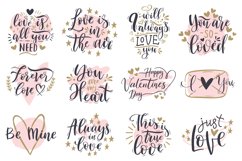 Love romantic valentines day handwritten lettering phrases. Product Image 1