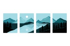 Mountain landscape posters. Single picture minimalistic nigh Product Image 1