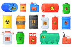 Flammable waste. Safety drum container with chemical explosi Product Image 1